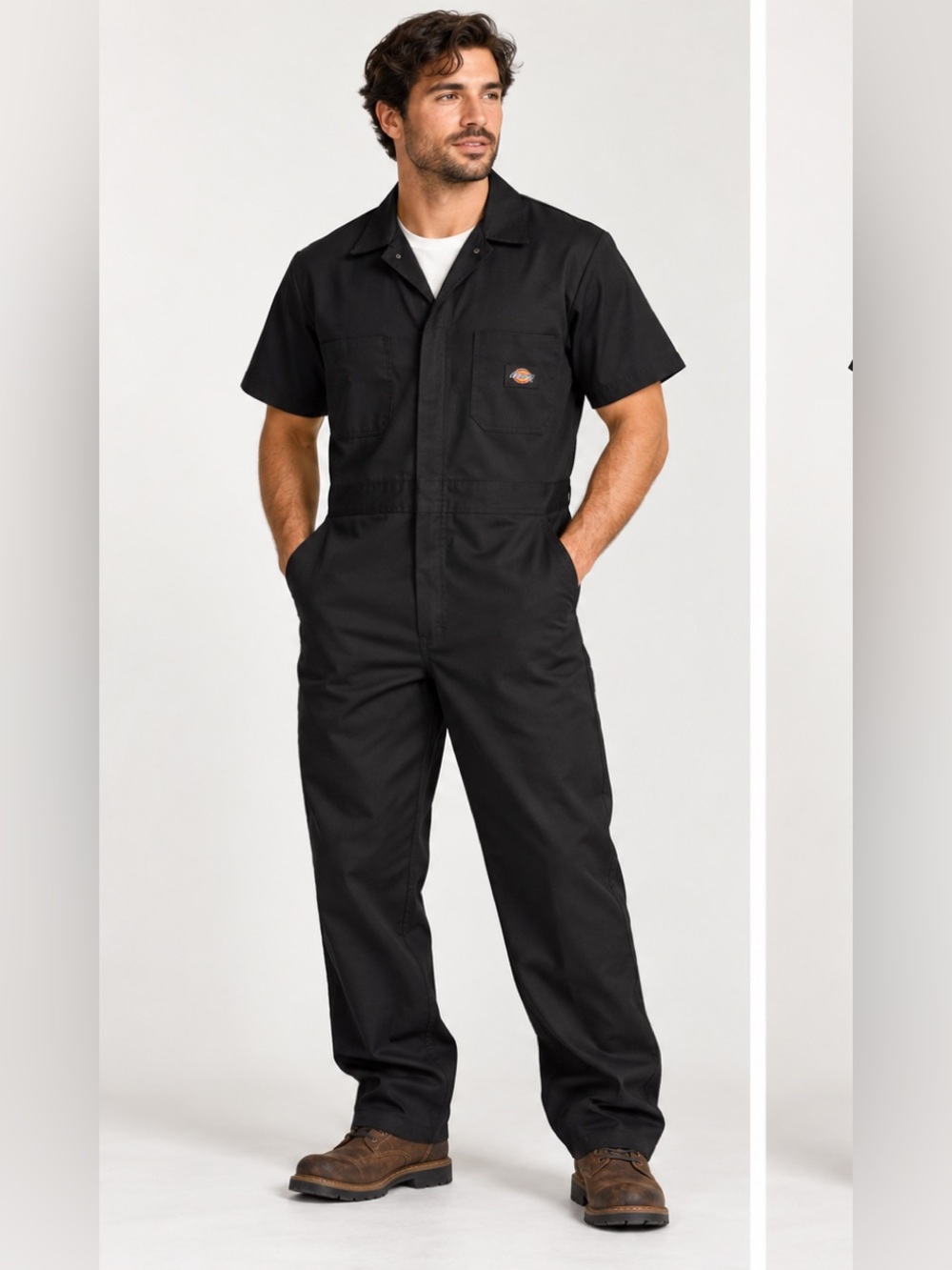 Dickies Black Men's Short Sleeve Button Down Work Overall Size XL R